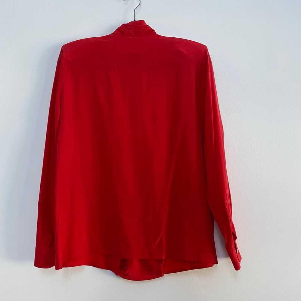 Fiji Vintage Silk Buttoned Blouse Size Large Red - image 5