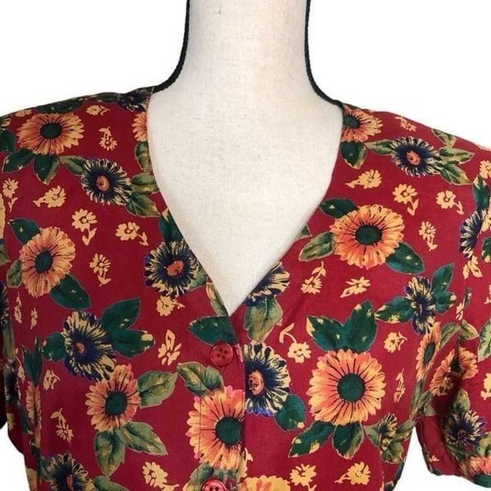 Vintage Monsoon Red Floral Tomato girl, Cottageco… - image 2