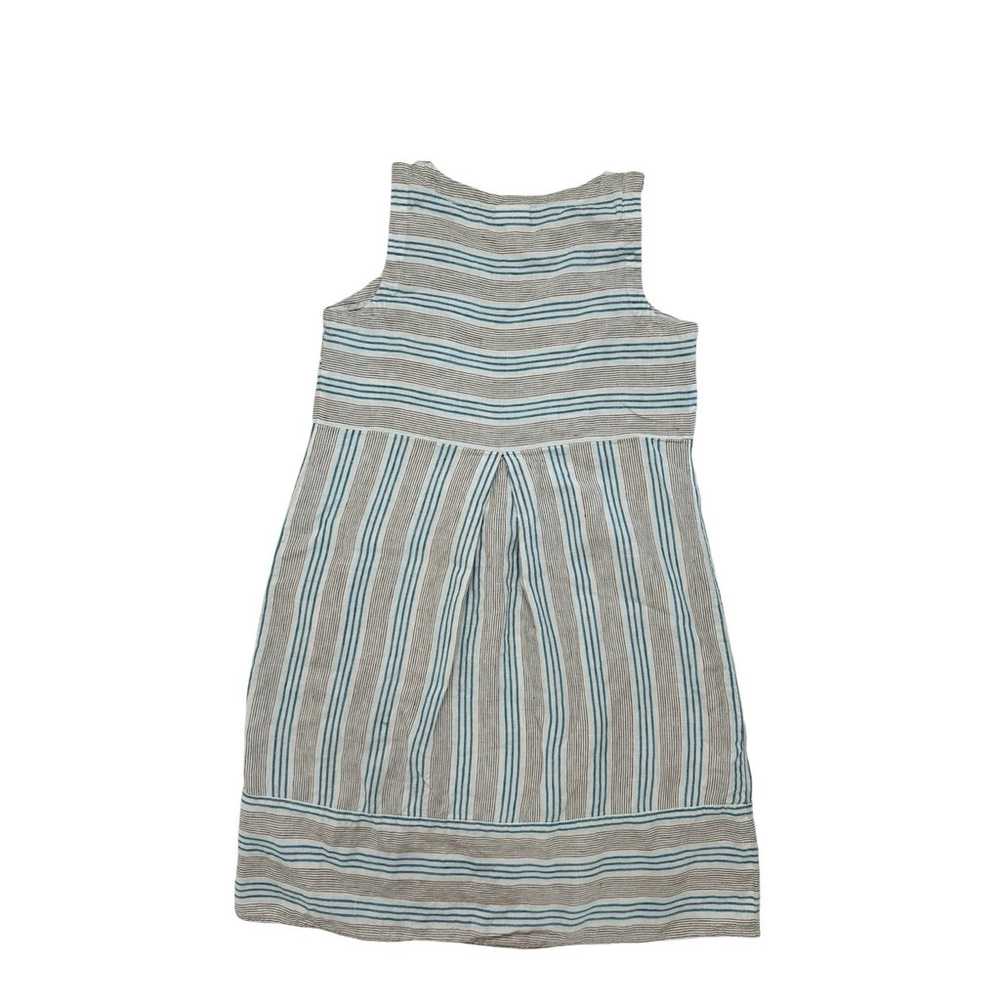 J.JILL Love Linen White Gray Blue Stripe Front Po… - image 5