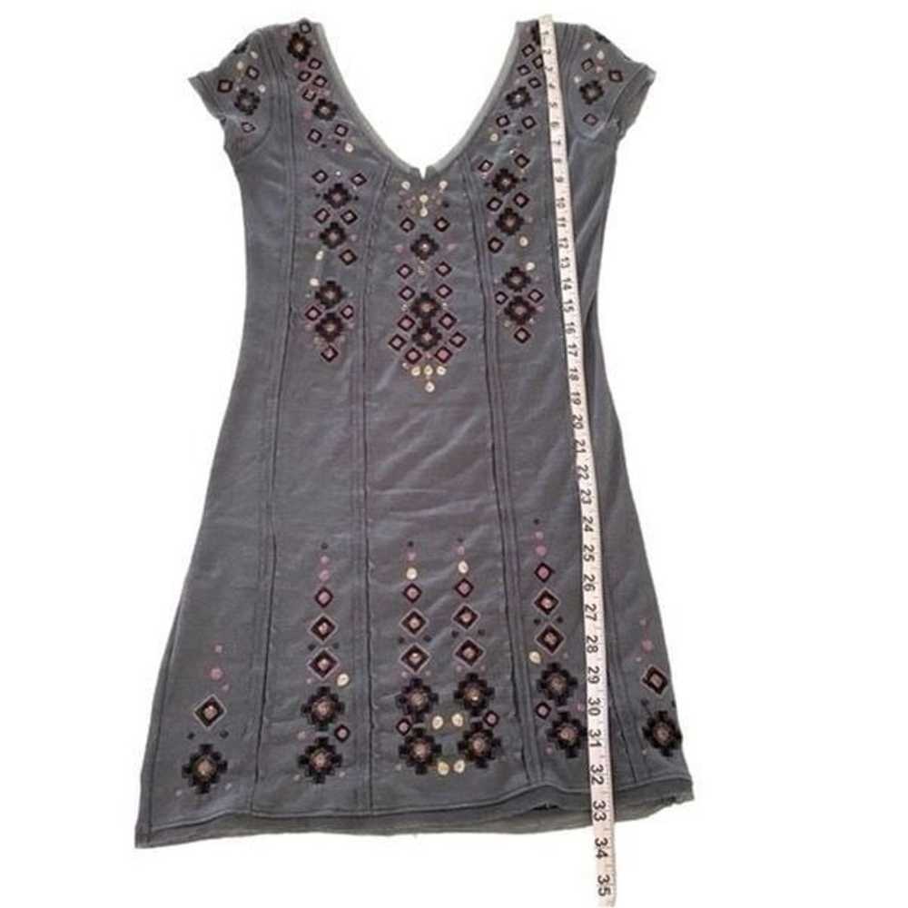 Free People Women S Mini Dress Gray Jeweled Boho … - image 6