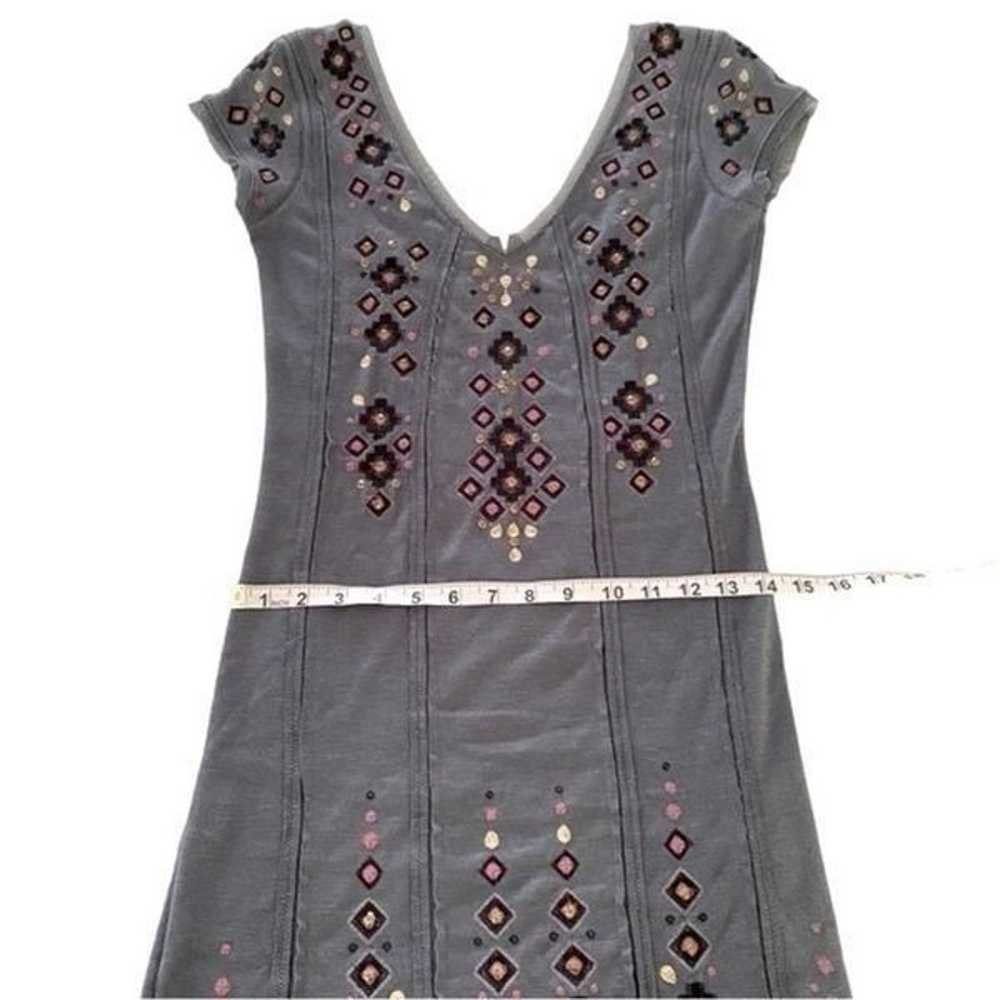 Free People Women S Mini Dress Gray Jeweled Boho … - image 7