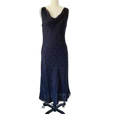 Charter Club Black Silk Dress Midi Cowl Bias Sz 1… - image 1