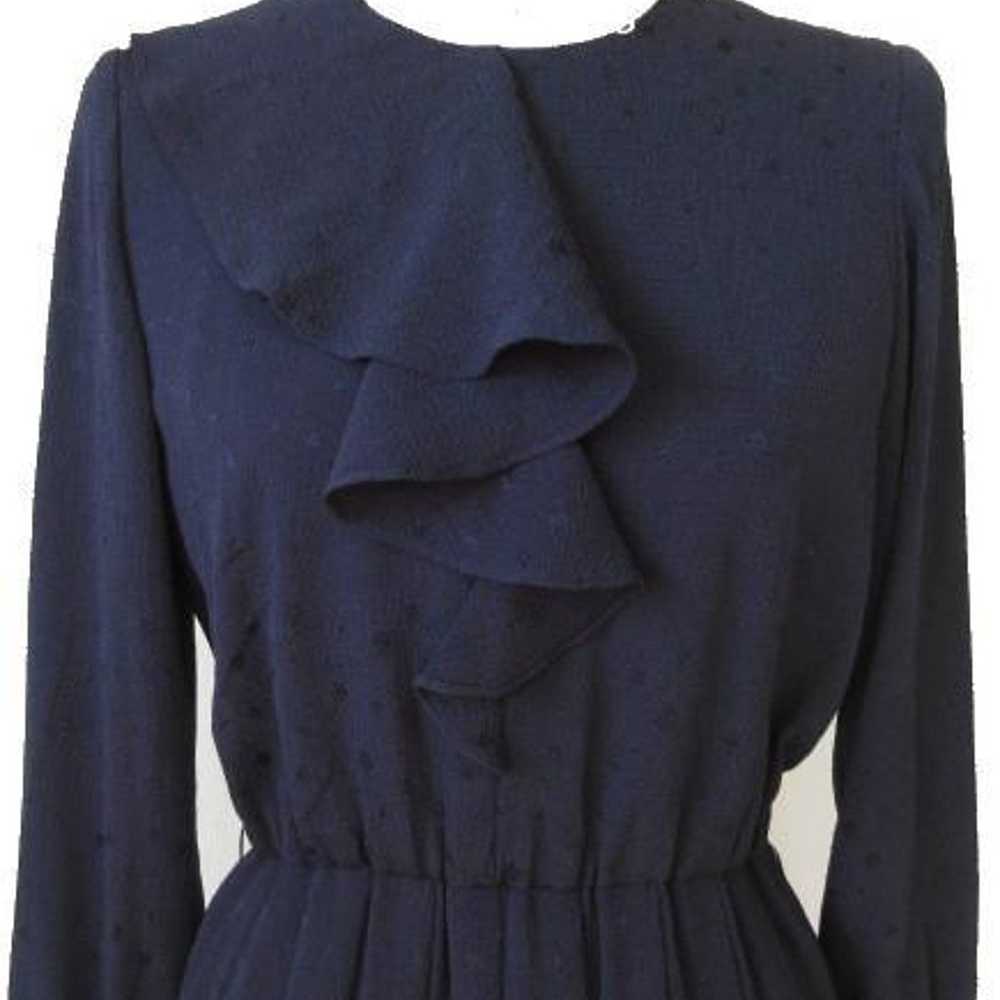 Vintage♪ Retro navy modern dress from the 70s, 60… - image 4