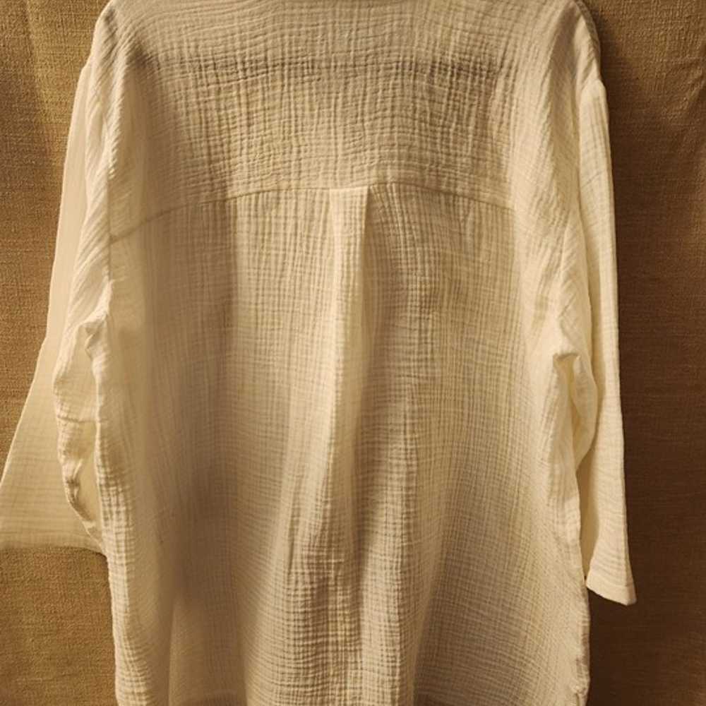 Vintage Eileen Fisher 100% Organic Cotton Button … - image 2