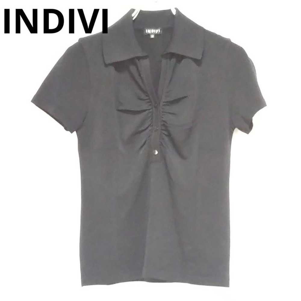 Indivi Half Sleeve Shirt Half Sleeve Blouse with … - image 1