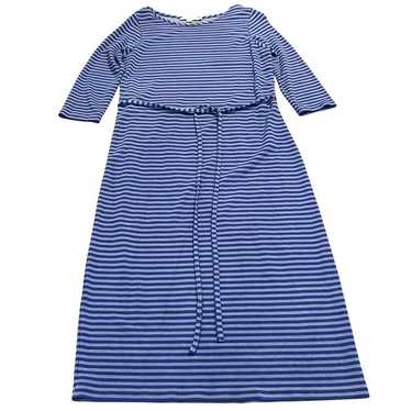 Boden Blue Striped Belted Long Dress 12R