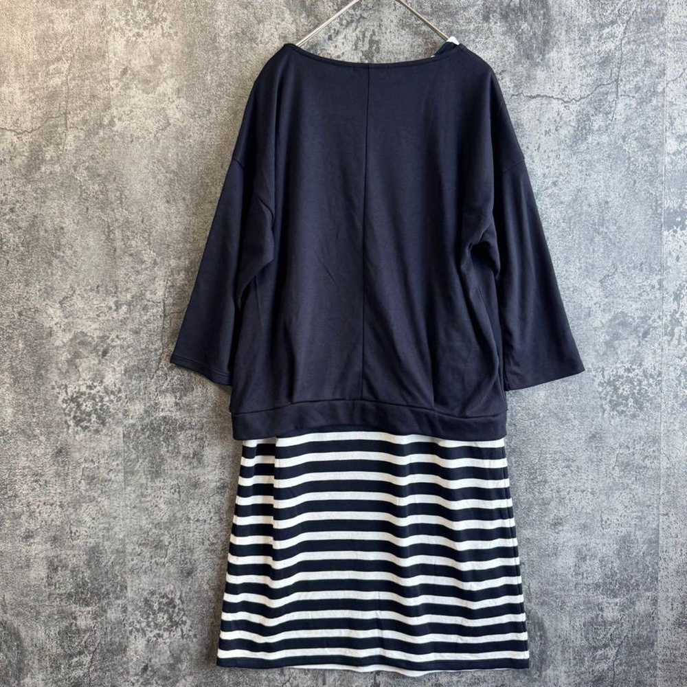 a3219【COMME CA ISM】Striped Dress, Three-Quarter S… - image 12