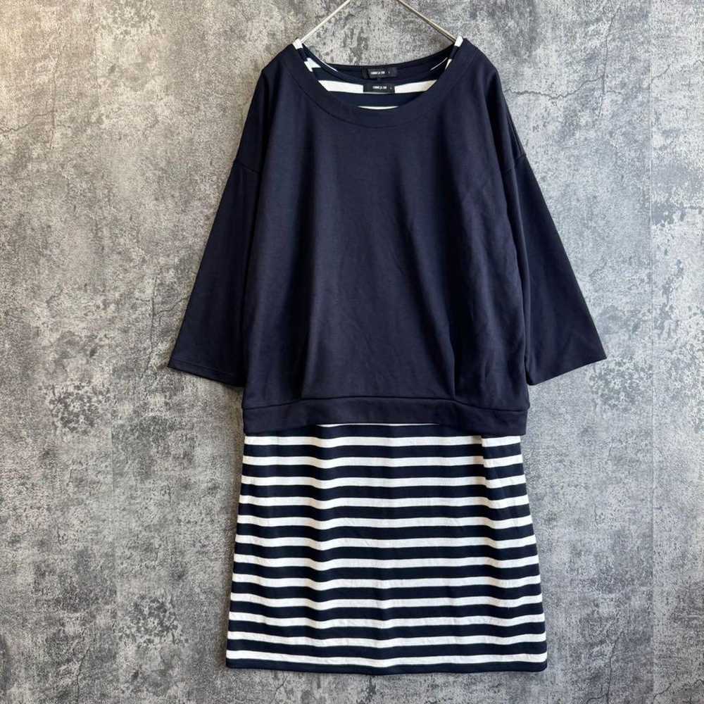 a3219【COMME CA ISM】Striped Dress, Three-Quarter S… - image 2