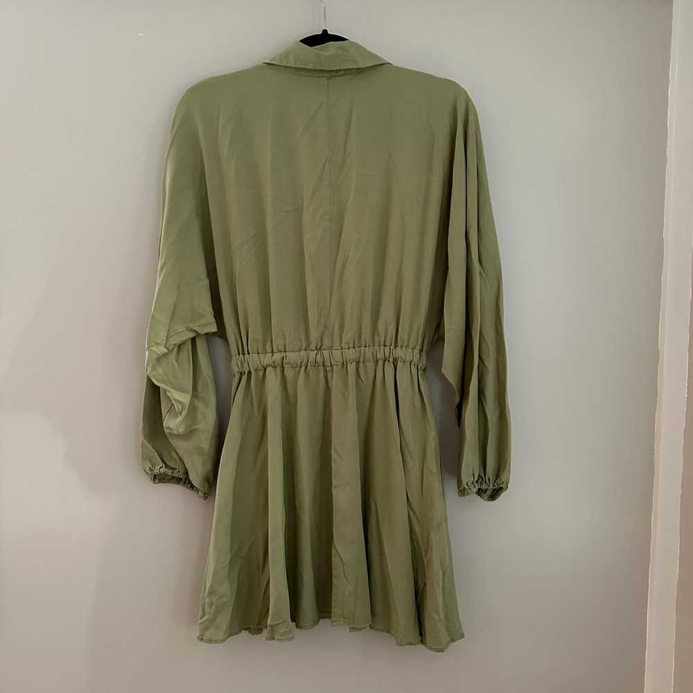 Zara light green dolman sleep tie waist dress - image 10