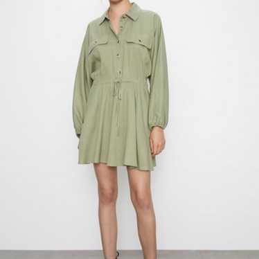 Zara light green dolman sleep tie waist dress - image 1