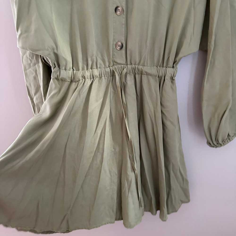 Zara light green dolman sleep tie waist dress - image 5