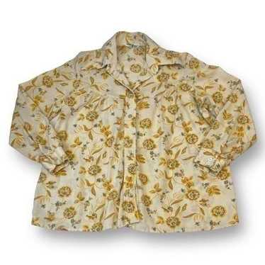 Durable Press Vintage Floral Blouse Size 34 - image 1