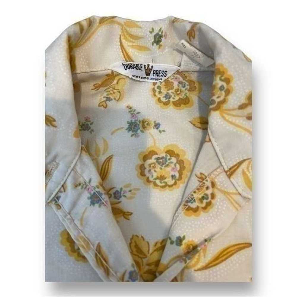 Durable Press Vintage Floral Blouse Size 34 - image 2