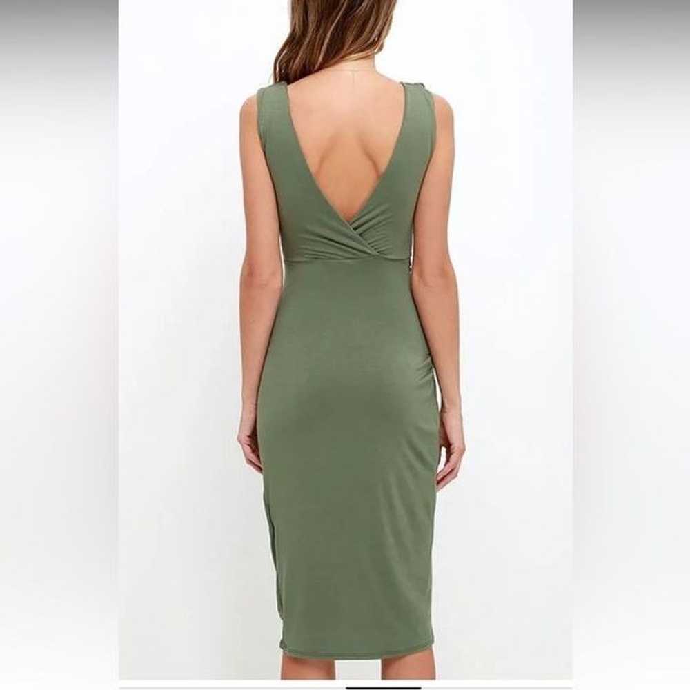 Lulus Partington Cove Olive Green High-Low Wrap D… - image 3