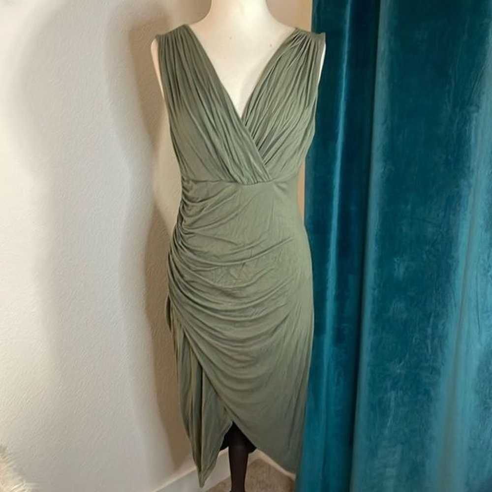 Lulus Partington Cove Olive Green High-Low Wrap D… - image 4