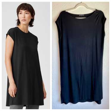 Eileen Fisher Black Viscose Jersey Bateau Boat Ne… - image 1