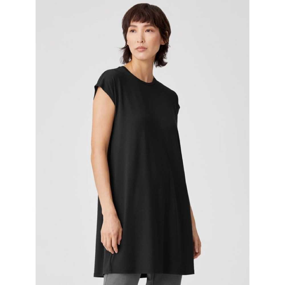 Eileen Fisher Black Viscose Jersey Bateau Boat Ne… - image 2