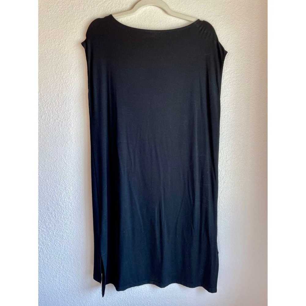 Eileen Fisher Black Viscose Jersey Bateau Boat Ne… - image 5