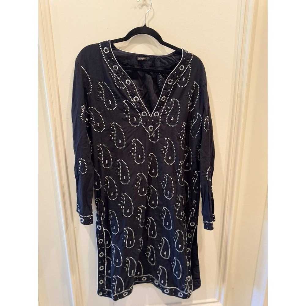 J McLaughlin dress linen Black Size Large Beach/c… - image 1