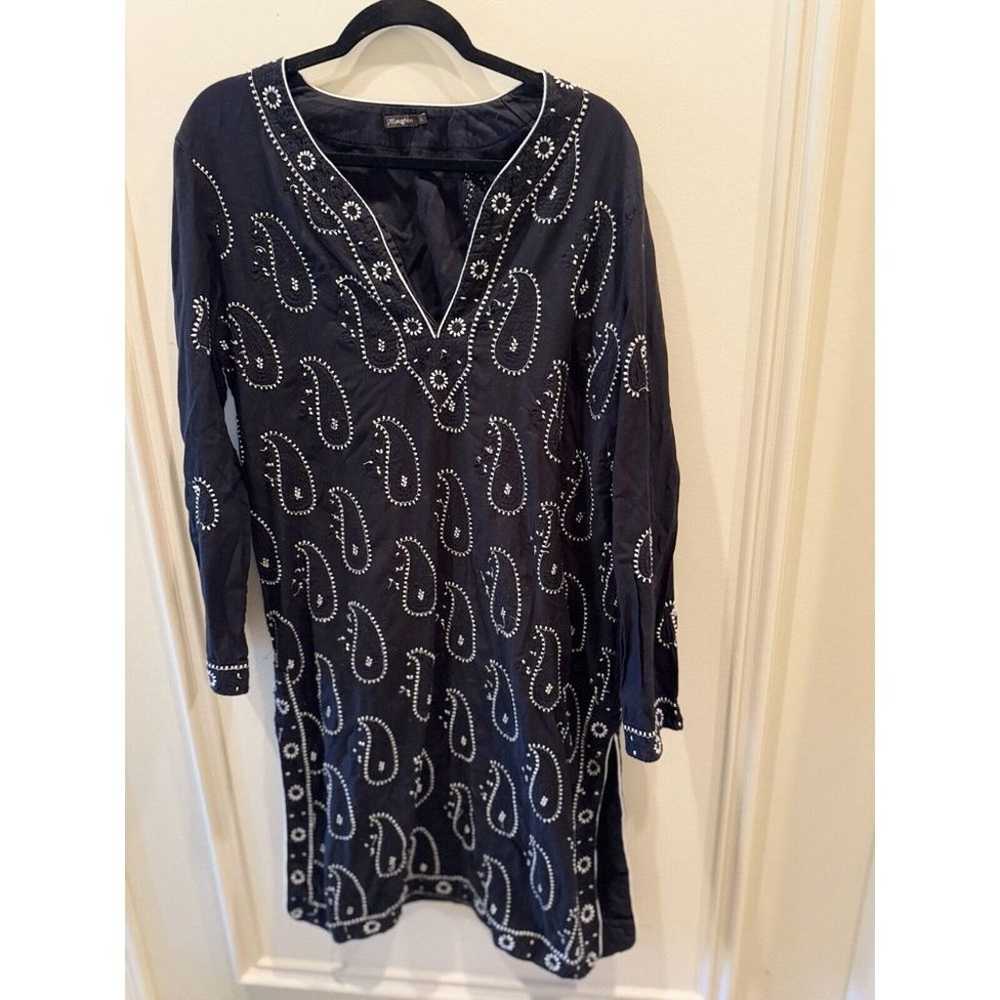 J McLaughlin dress linen Black Size Large Beach/c… - image 2