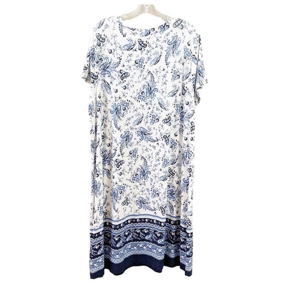 Lucky Brand Paisley Floral White/Blue Shirt Dress - image 5