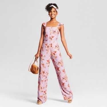 Xhilaration Purple Floral Jumpsuit