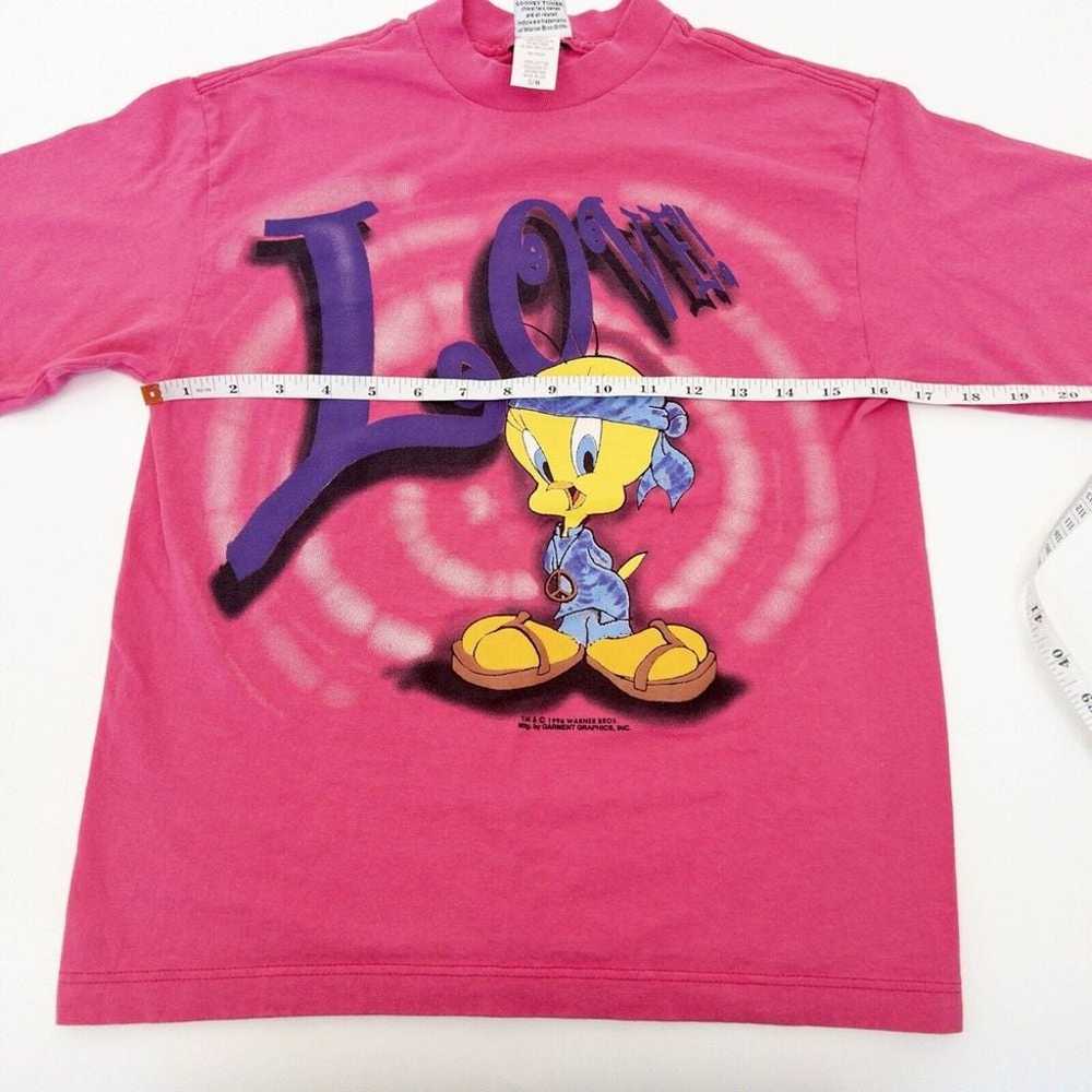 Vintage 1996 Looney Tunes Tweety Love Pink T-Shir… - image 6