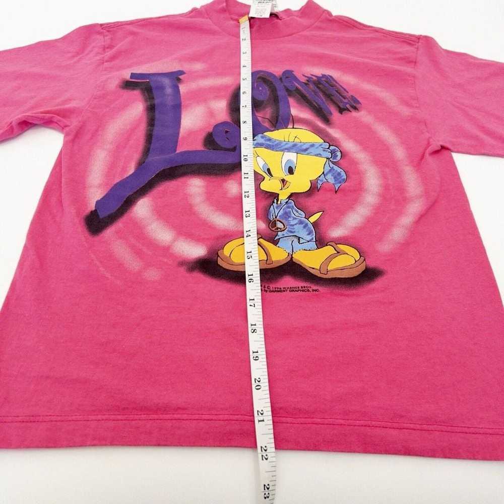 Vintage 1996 Looney Tunes Tweety Love Pink T-Shir… - image 9