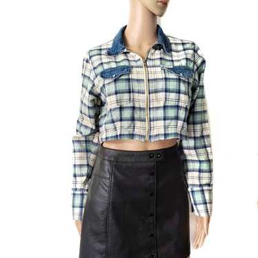 Guess | Vintage 90s Plaid Denim Crop