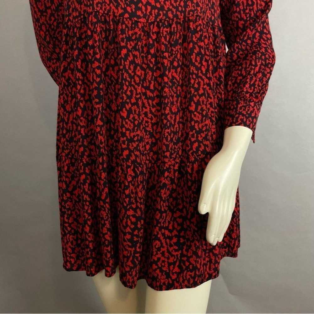 Zara Dress Animal Print Ruffle Red Black Leopard … - image 6