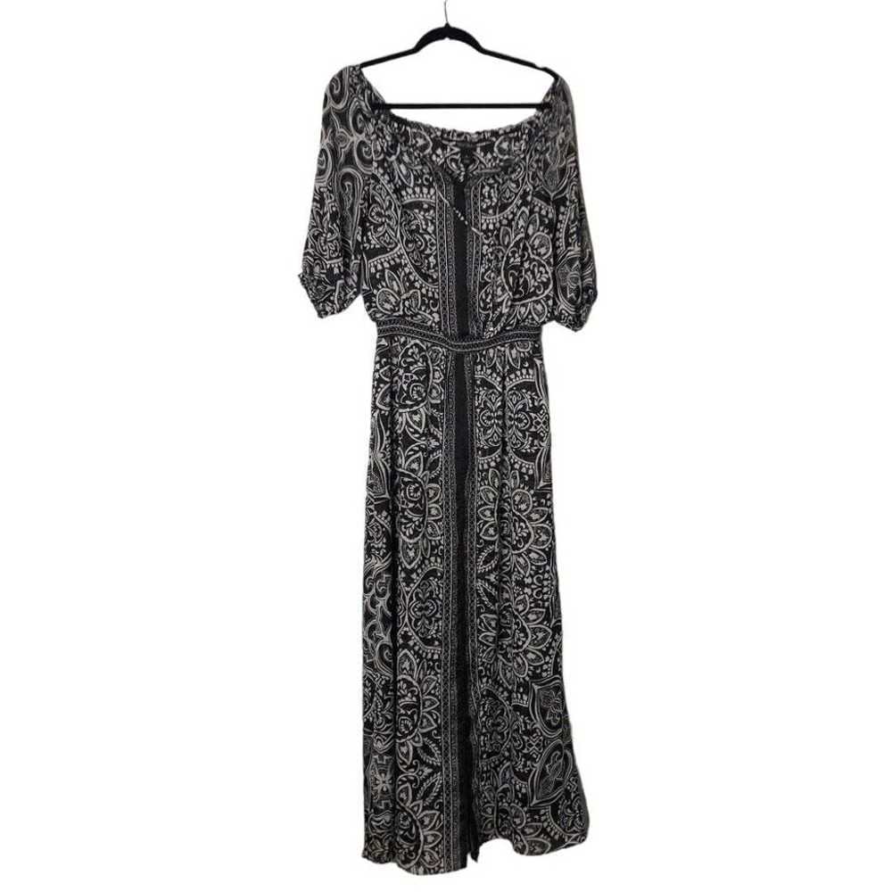 White House Black Market Maxi Dress 6 Boho Crinkl… - image 1