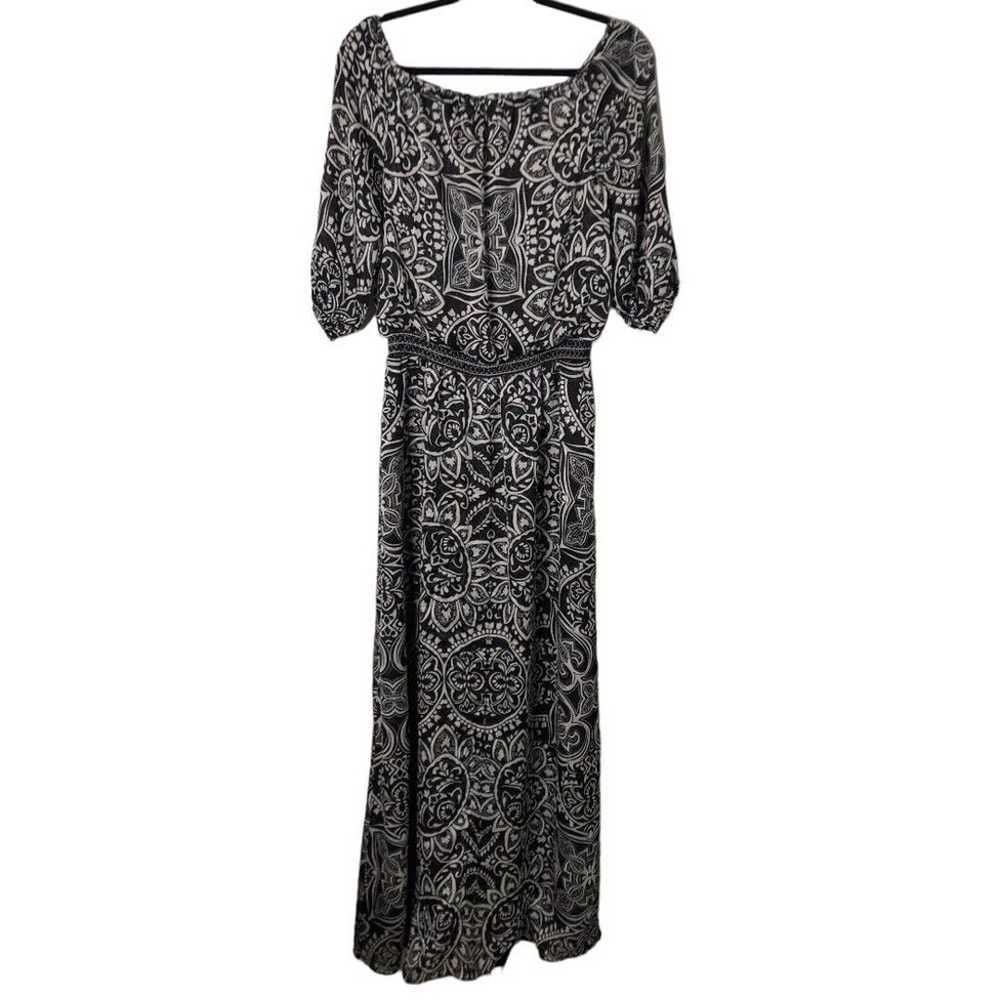 White House Black Market Maxi Dress 6 Boho Crinkl… - image 2