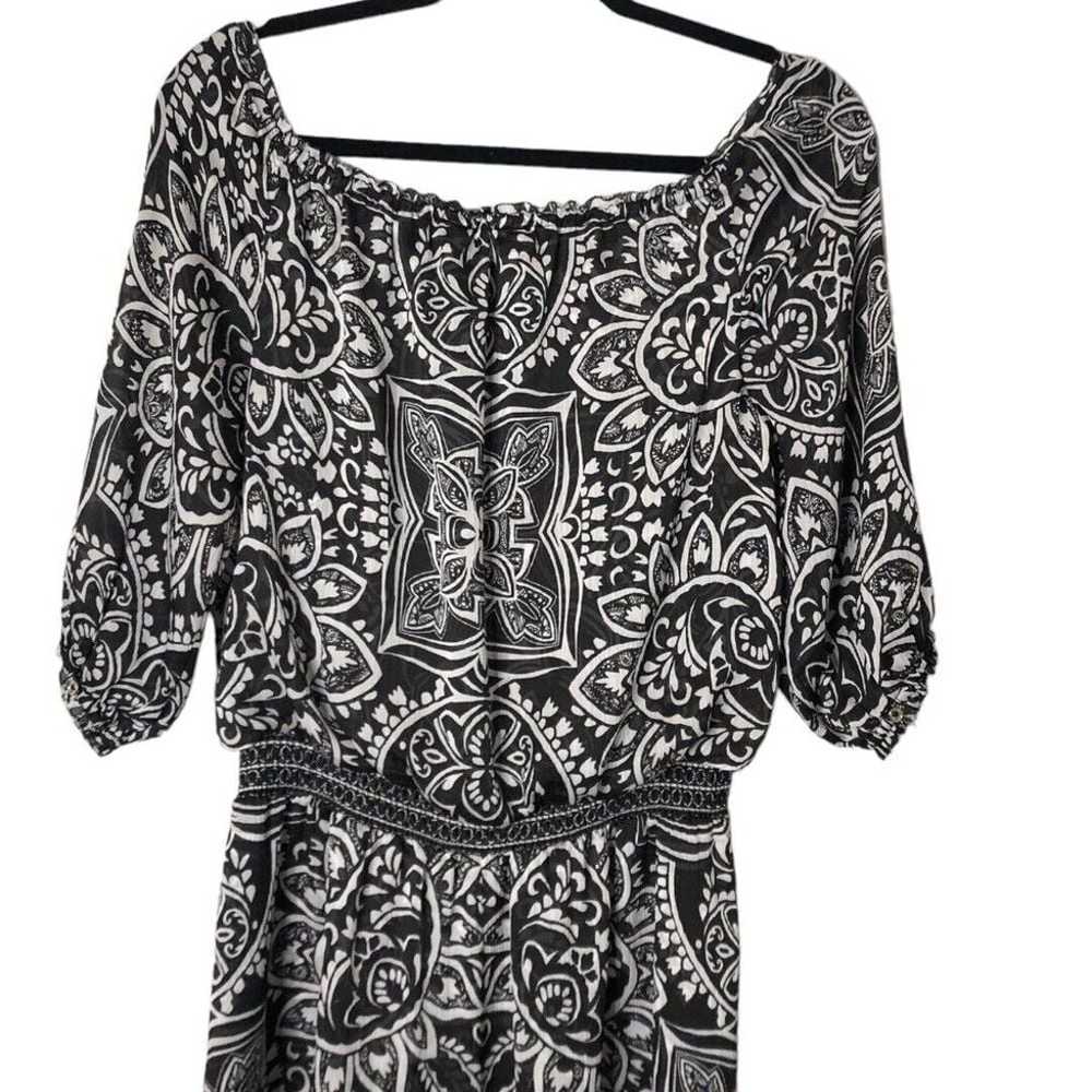 White House Black Market Maxi Dress 6 Boho Crinkl… - image 6