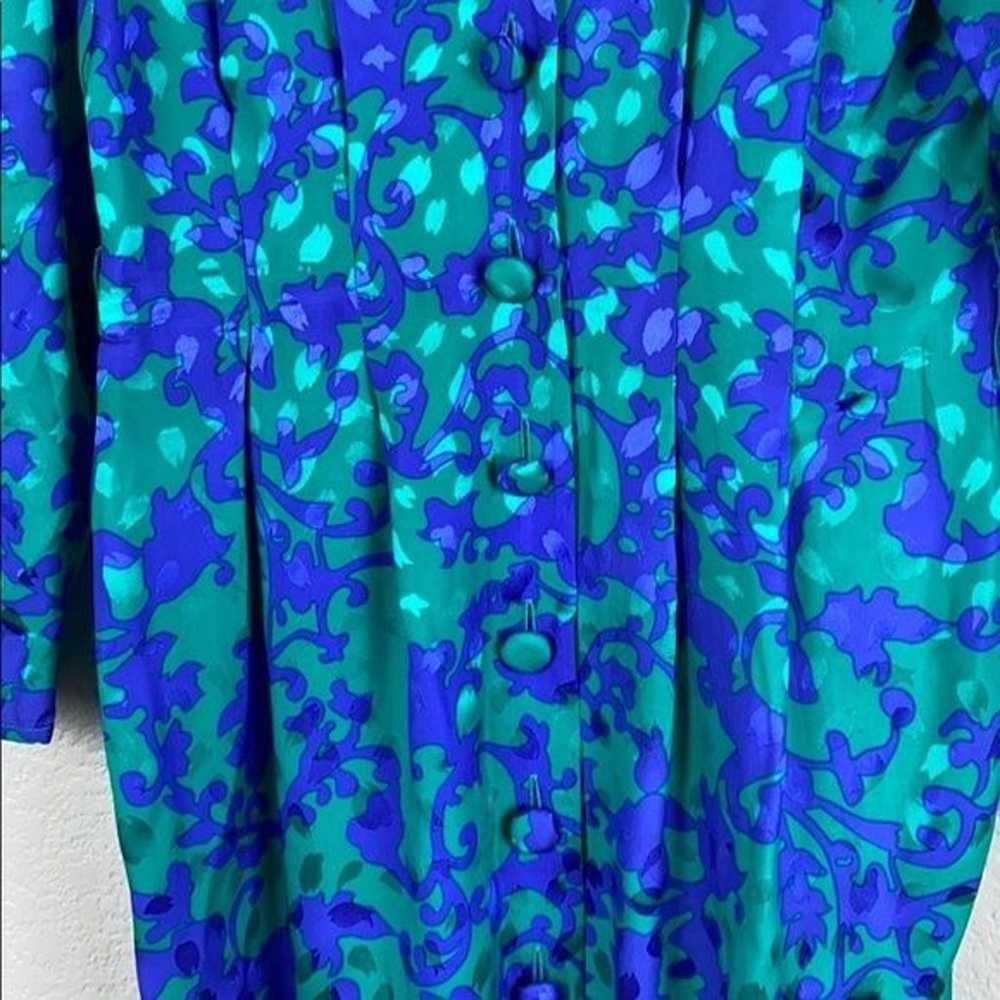 Vintage 80s printed silk dress - image 5