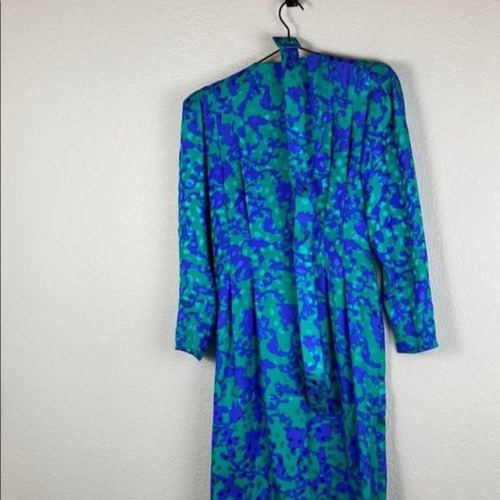 Vintage 80s printed silk dress - image 8