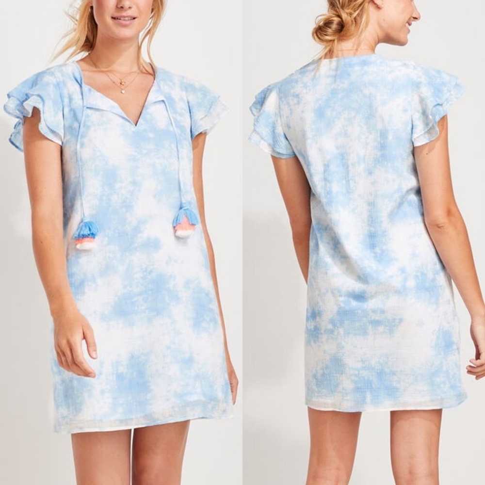 Vineyard Vines Tunic Dress Tie Dyed Blue White Ta… - image 2