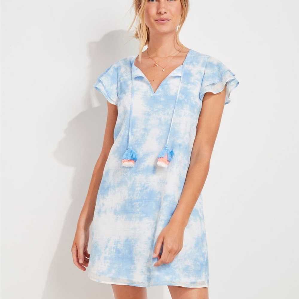 Vineyard Vines Tunic Dress Tie Dyed Blue White Ta… - image 3