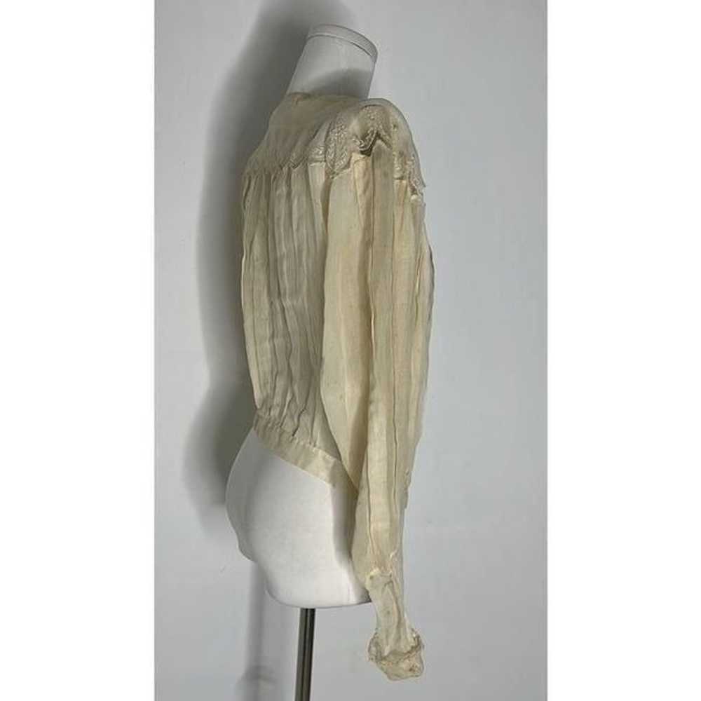 Antique Victorian Thin Gauze Cotton Blouse - image 6