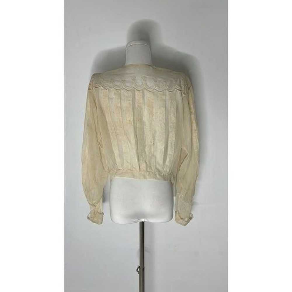 Antique Victorian Thin Gauze Cotton Blouse - image 7