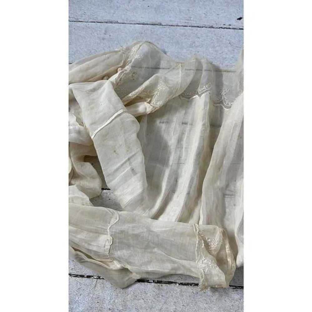 Antique Victorian Thin Gauze Cotton Blouse - image 9