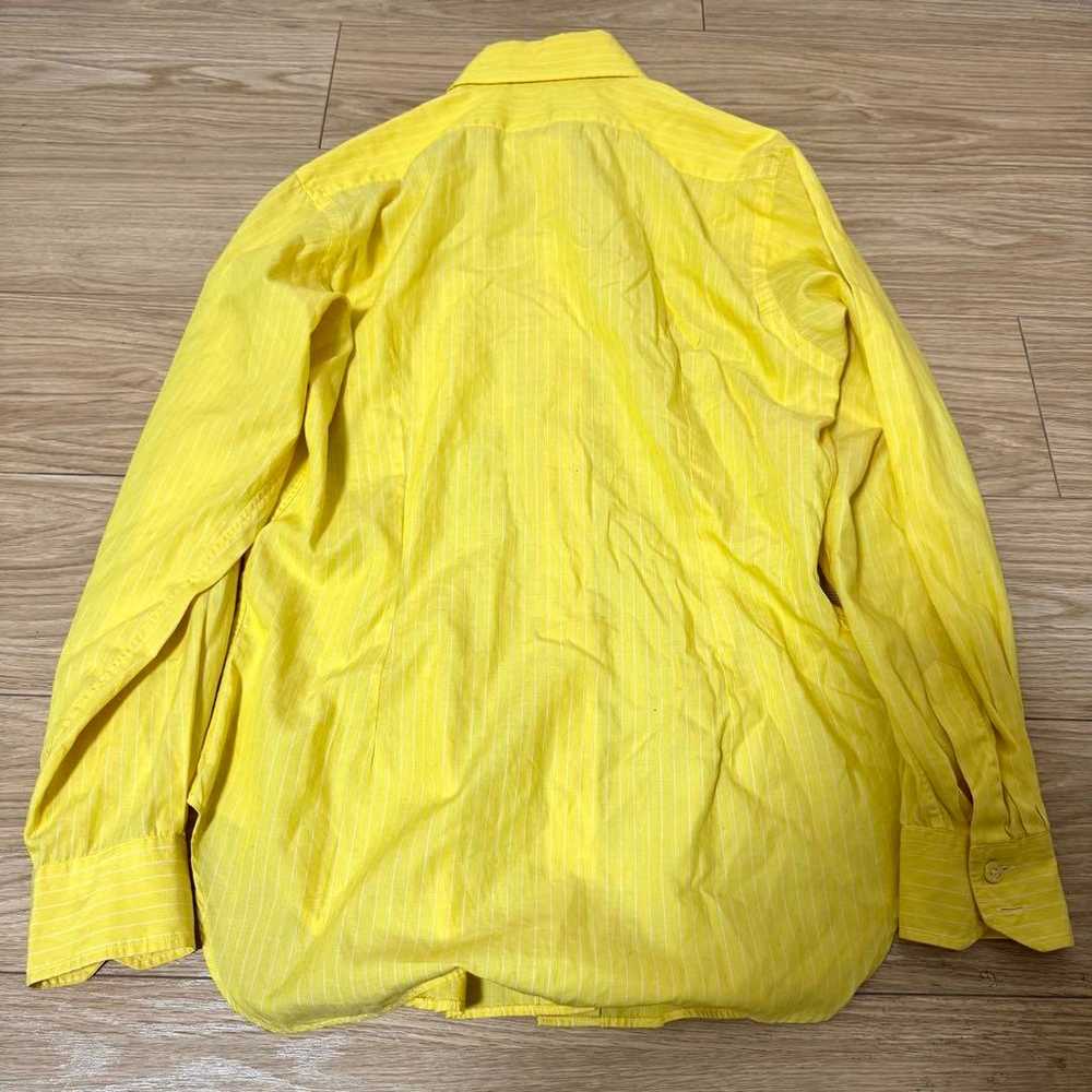 Celine Vintage Shirt Long Sleeve Yellow Stripe 38 - image 2