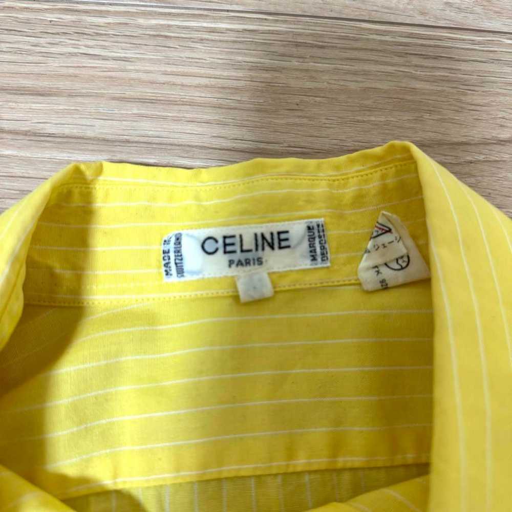 Celine Vintage Shirt Long Sleeve Yellow Stripe 38 - image 3