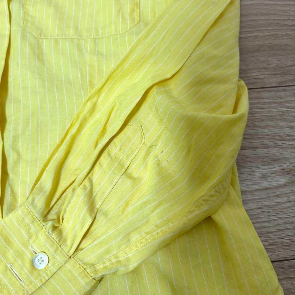 Celine Vintage Shirt Long Sleeve Yellow Stripe 38 - image 5