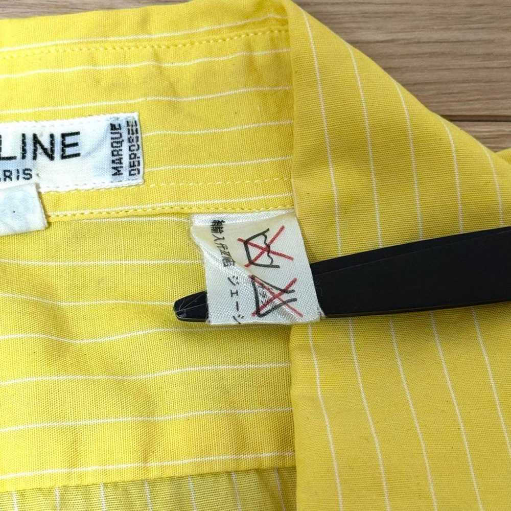 Celine Vintage Shirt Long Sleeve Yellow Stripe 38 - image 6