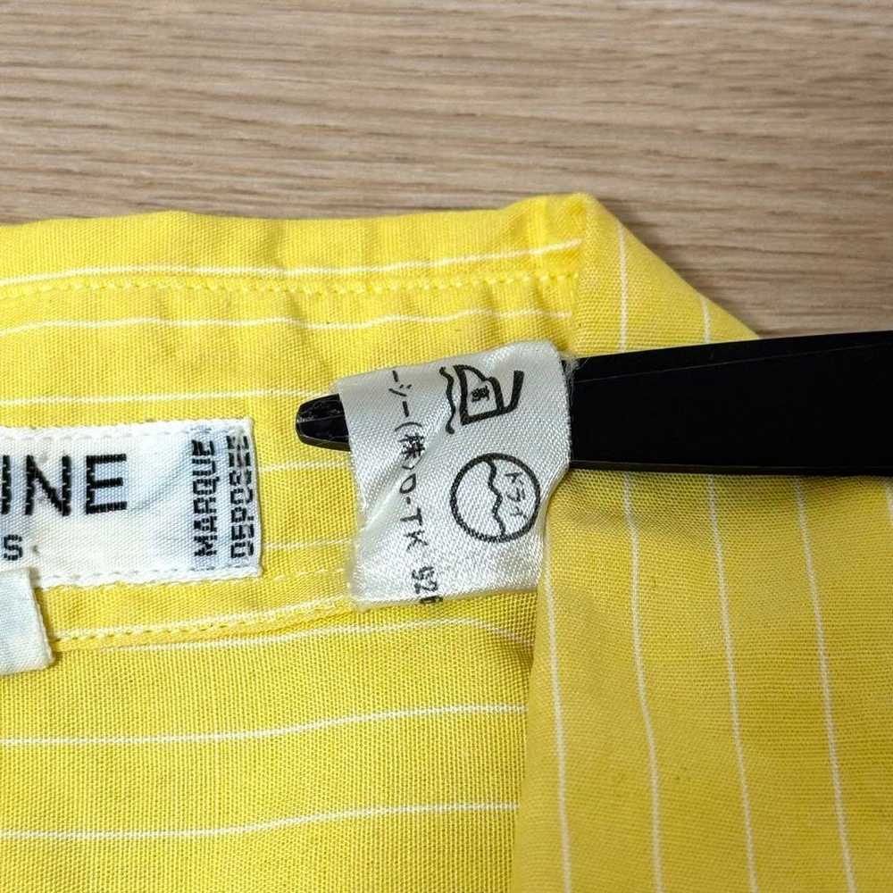 Celine Vintage Shirt Long Sleeve Yellow Stripe 38 - image 7