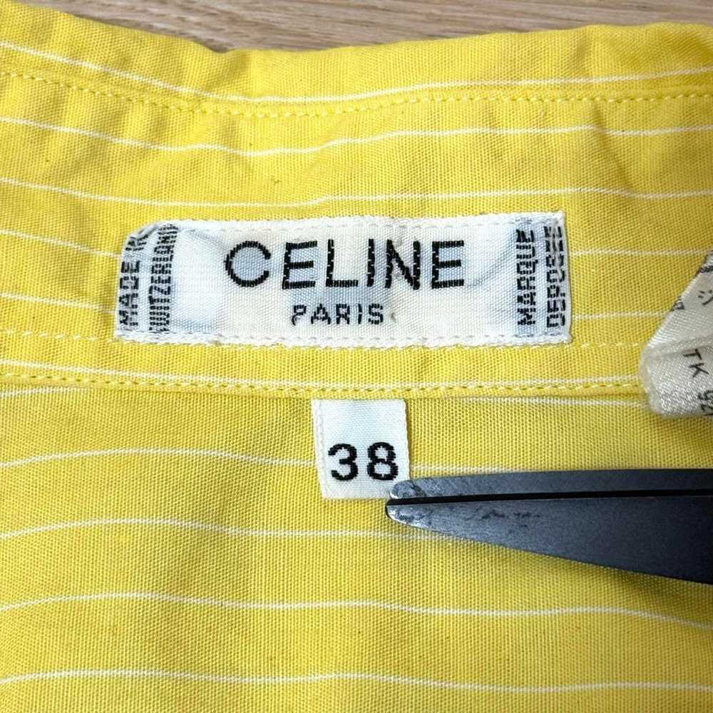 Celine Vintage Shirt Long Sleeve Yellow Stripe 38 - image 8