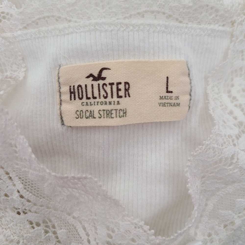 ♡ Y2k ♡ Hollister Lace Front White Cami Tank - image 9