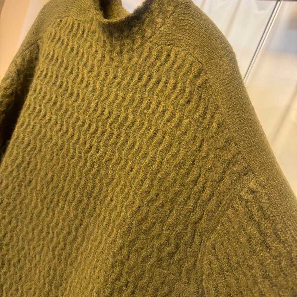 Olive Green Knit Dress Long Length - image 4