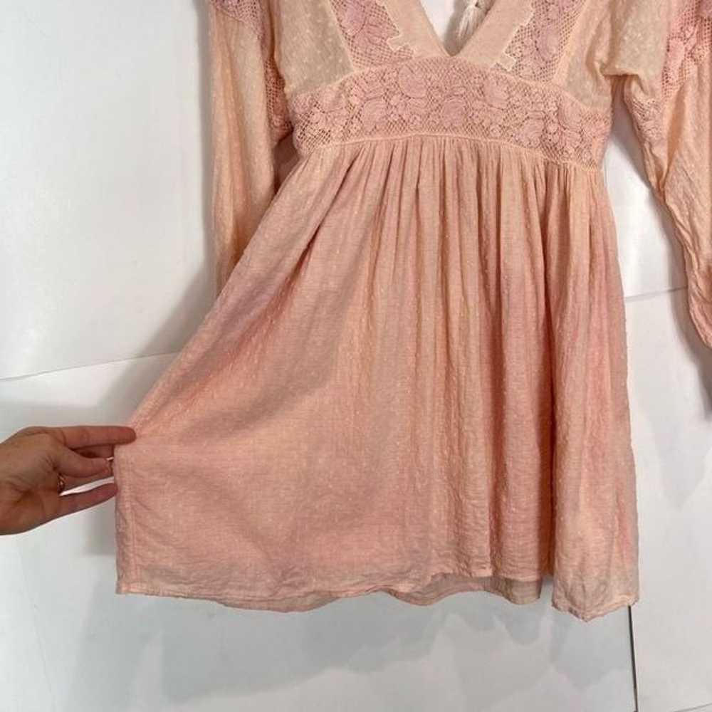 Free People Dress Crochet Lace Custom Dyed Peach … - image 12