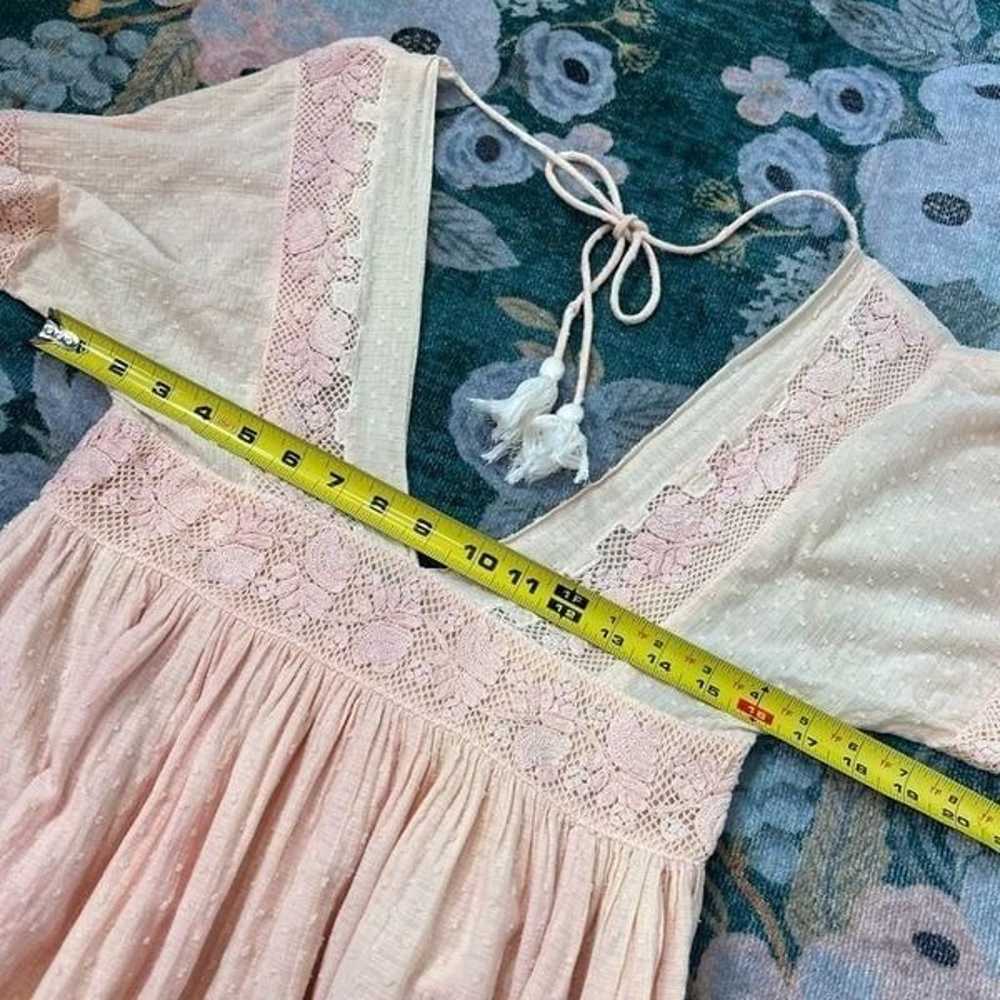 Free People Dress Crochet Lace Custom Dyed Peach … - image 7